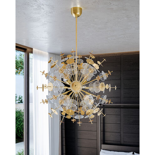 Gleason 12 Light 40.5 inch Vintage Gold Leaf Chandelier Ceiling Light